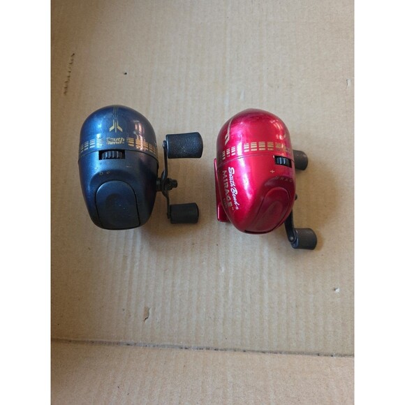 2- Vintage South‎ Bend Mirage 186 Red & Blue Fishing Reels Reel Vacation Boat - Picture 1 of 8